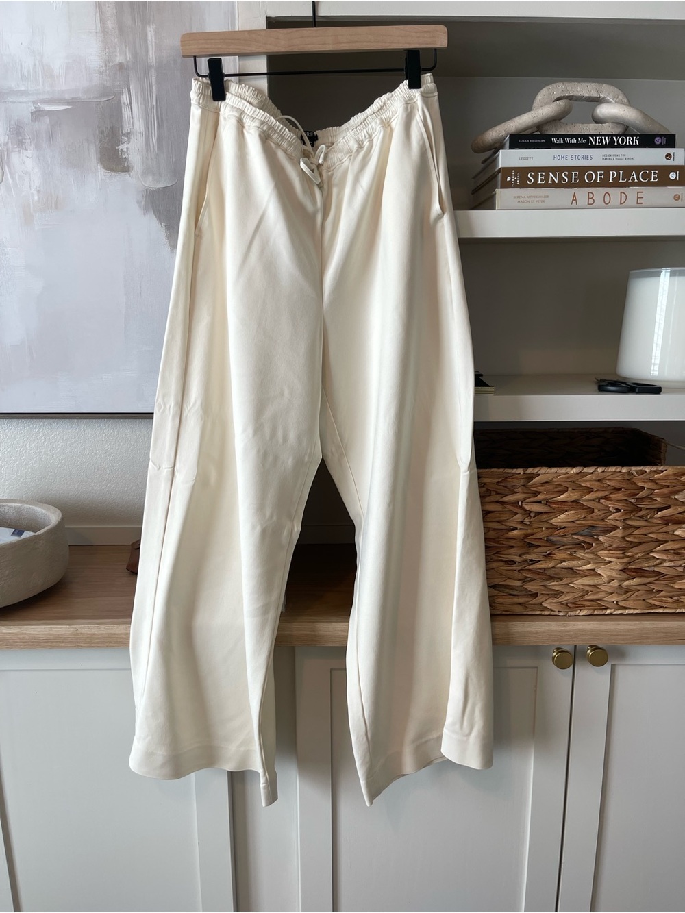 J. Crew Cream Wide-Leg Drawstring Trousers
